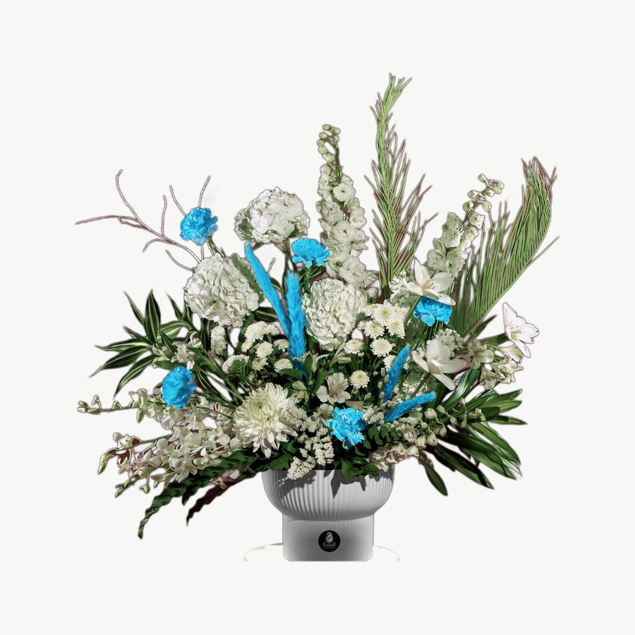 Blue Palm Vase