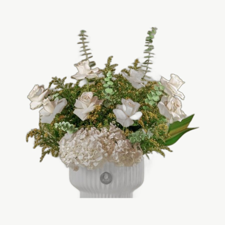 White Hydrangea Vase
