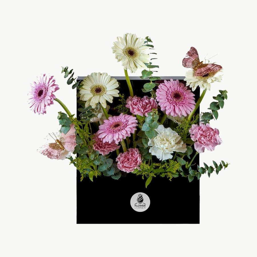 Pink & Cream Gerbera Acrylic Flower Frame