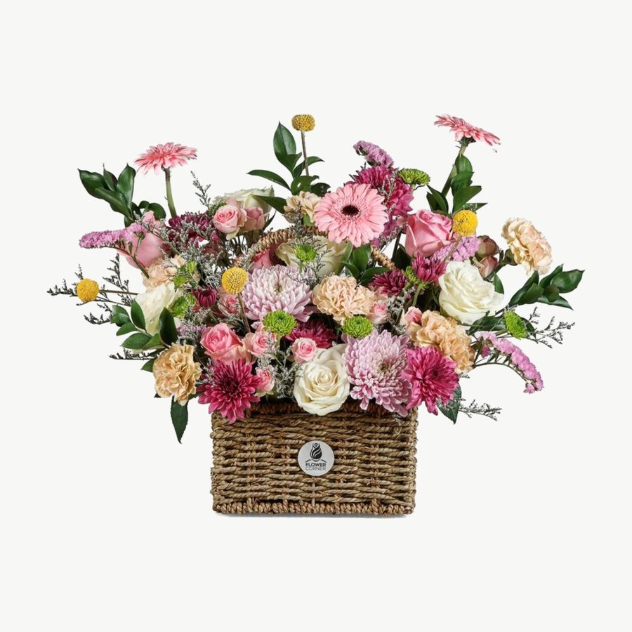 Pink Gerbera Garden Basket