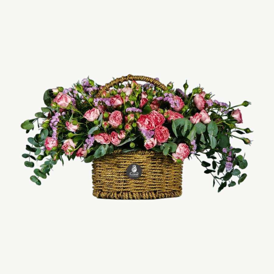 Pink Rose Long Basket