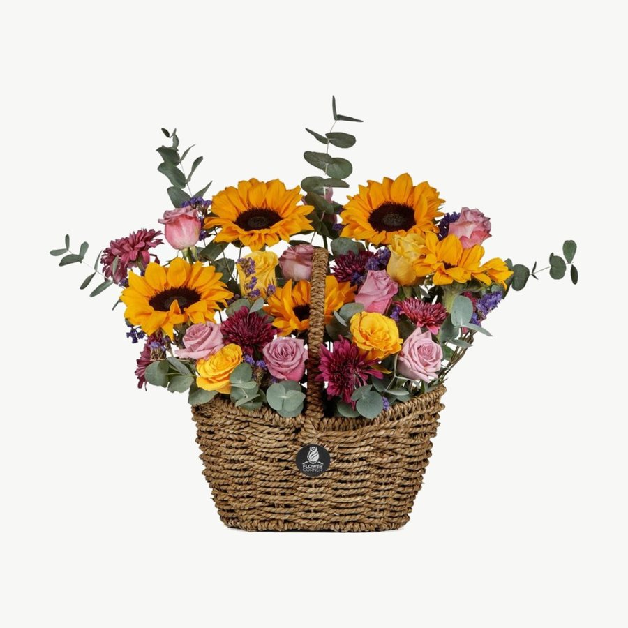 Sunflower & Rose Garden Basket