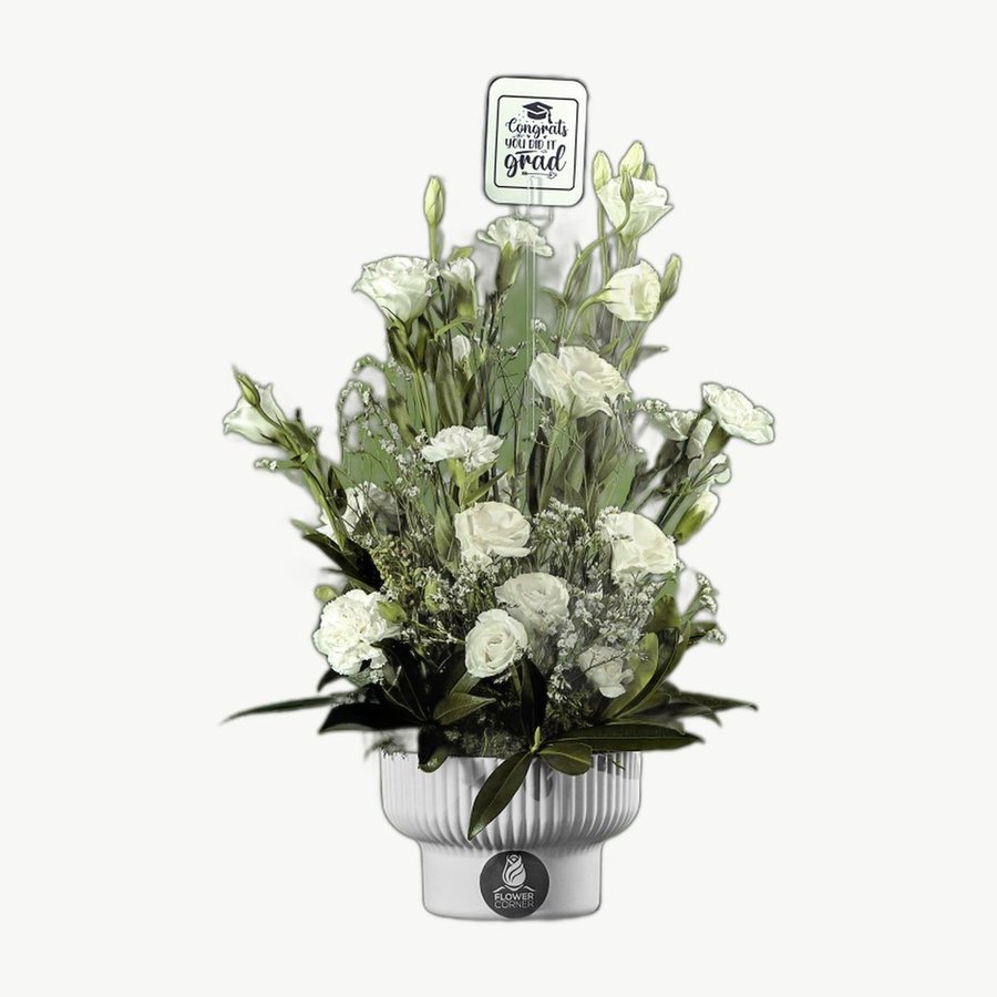 White & Green Vase