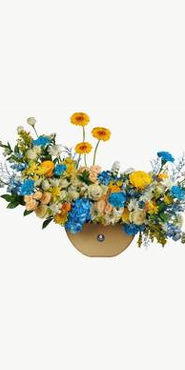 Coral & Blue Garden Vase