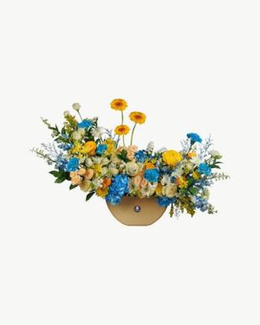 Coral & Blue Garden Vase