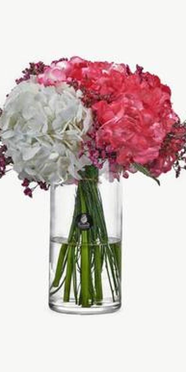 Red and Blush Rose Carnation Vase Arrangement